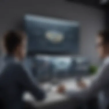 Business professionals reviewing video content for marketing strategy