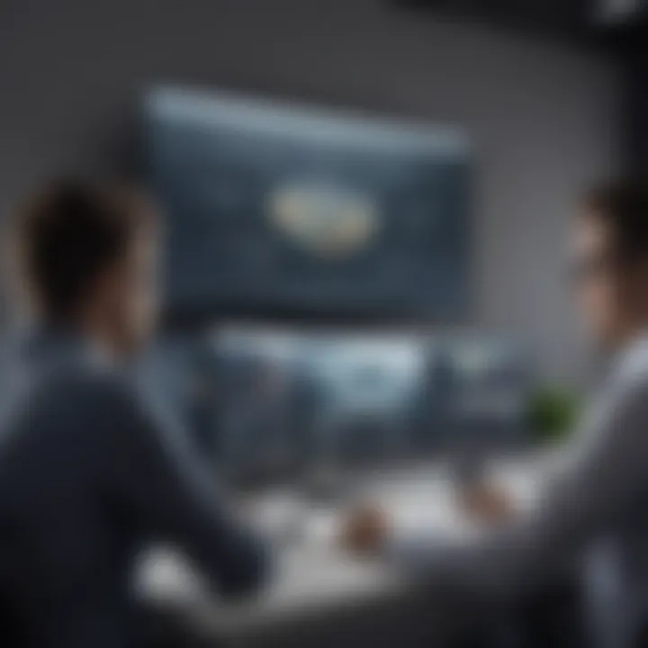 Business professionals reviewing video content for marketing strategy