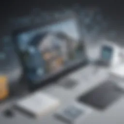 Cloud computing interface showcasing property management tools