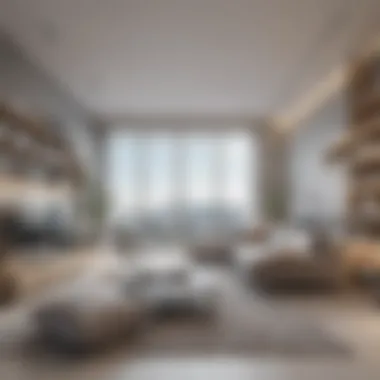 Modern Architectural Design Visualization A modern architectural design rendered in a virtual environment