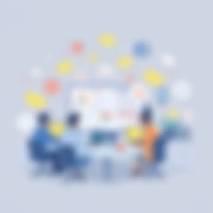 Illustration of diverse businesses utilizing social media integration tools