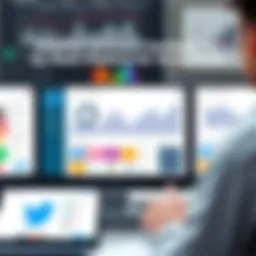 Visual representation of social media management software dashboard showcasing various platforms