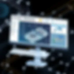 Advanced 3D CAD software interface showcasing Creo Elements functionalities