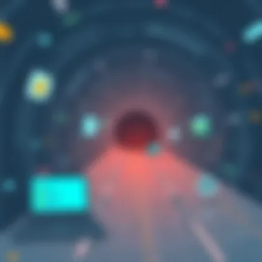 Illustration of tunneling methods in VPN technology