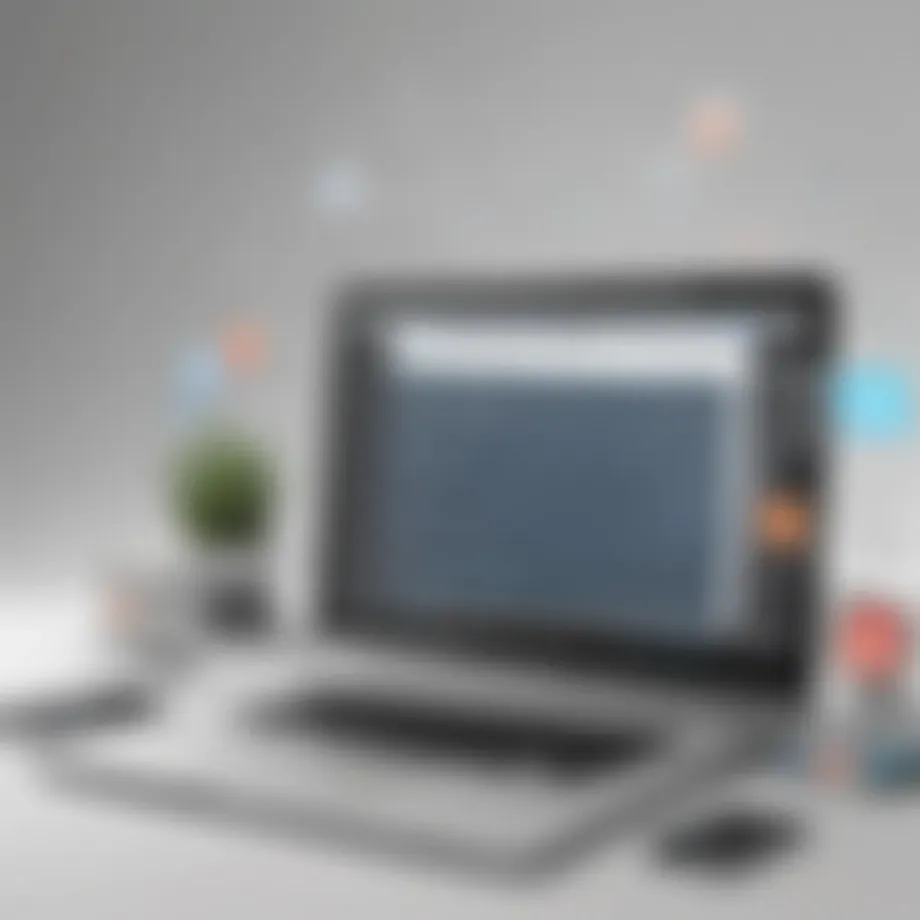 Illustration showcasing various social media management tools