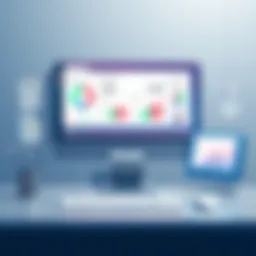 Illustration depicting a digital dashboard of accounting software