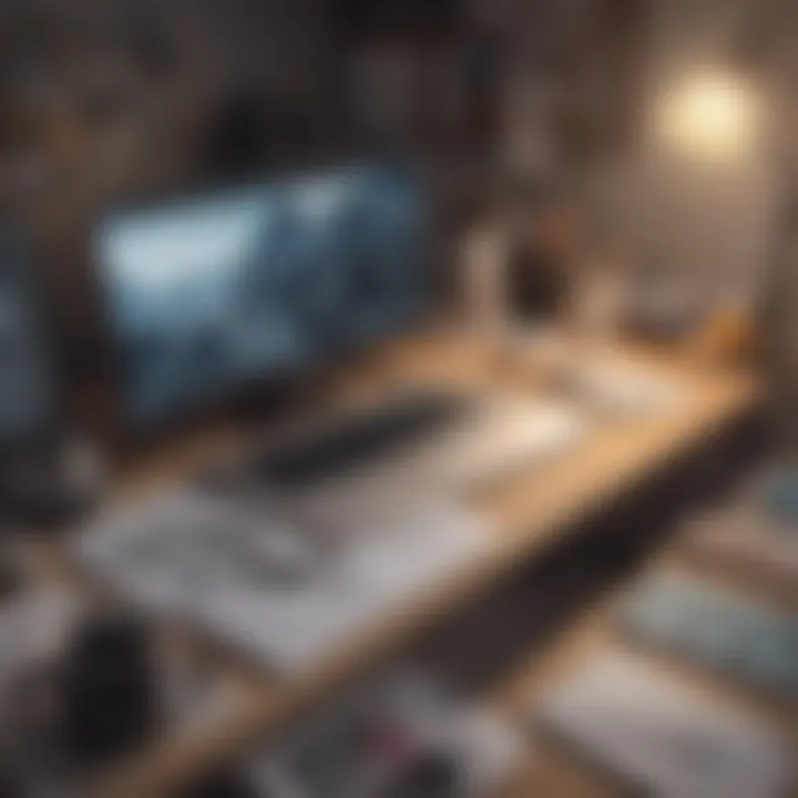 A creative workspace with various doodle video maker tools
