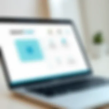 Close-up of SmartCare software features on a laptop