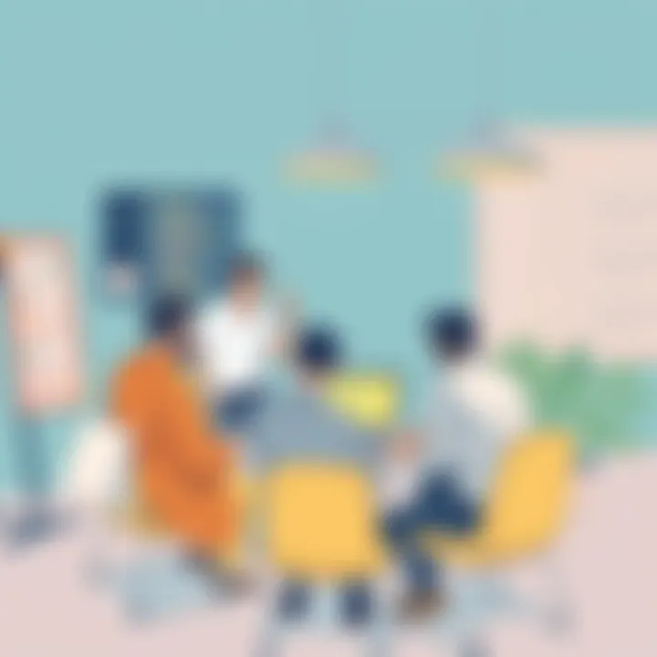 Collaboration in Design Development A collaborative workspace featuring a team brainstorming