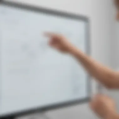 Close-up of a user engaging with Zoom Whiteboard on a touchscreen display