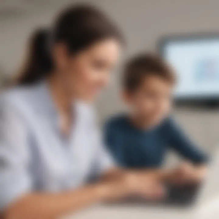 Childcare provider communicating with parents through the software