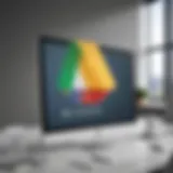 Collaborative workspace featuring Google Drive interface