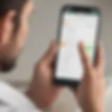 User engaging with the Mindbody Check-in app interface