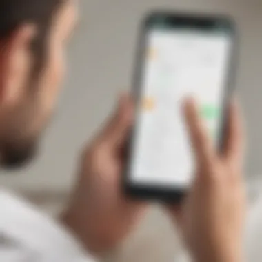 User Engagement with Mindbody Check-in App User engaging with the Mindbody Check-in app interface