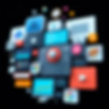 Collage of various digital design elements