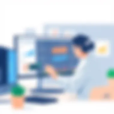 A practitioner analyzing data on a computer screen with software interface