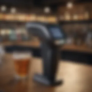 Innovative Barcode Scanner Enhancing Bar Efficiency Innovative barcode scanner in a bar setting