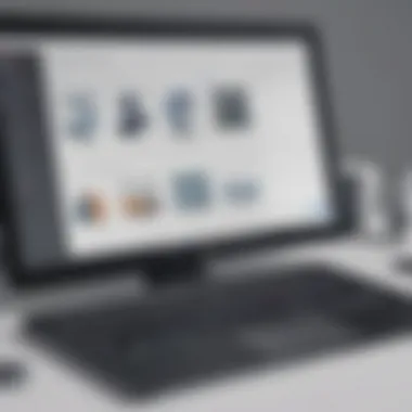 Digital Interface of Product Catalog Management Software A digital interface showcasing product catalog management features