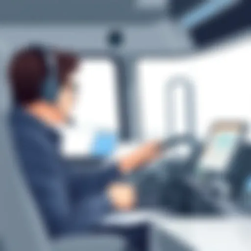 Customer support representative assisting a truck driver