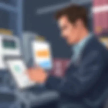 Ensuring Compliance in Logistics Management A logistic manager reviewing ELD compliance reports