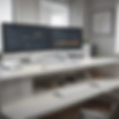 Modern Office Setup with Mortgage Software A modern office setup with mortgage software on display