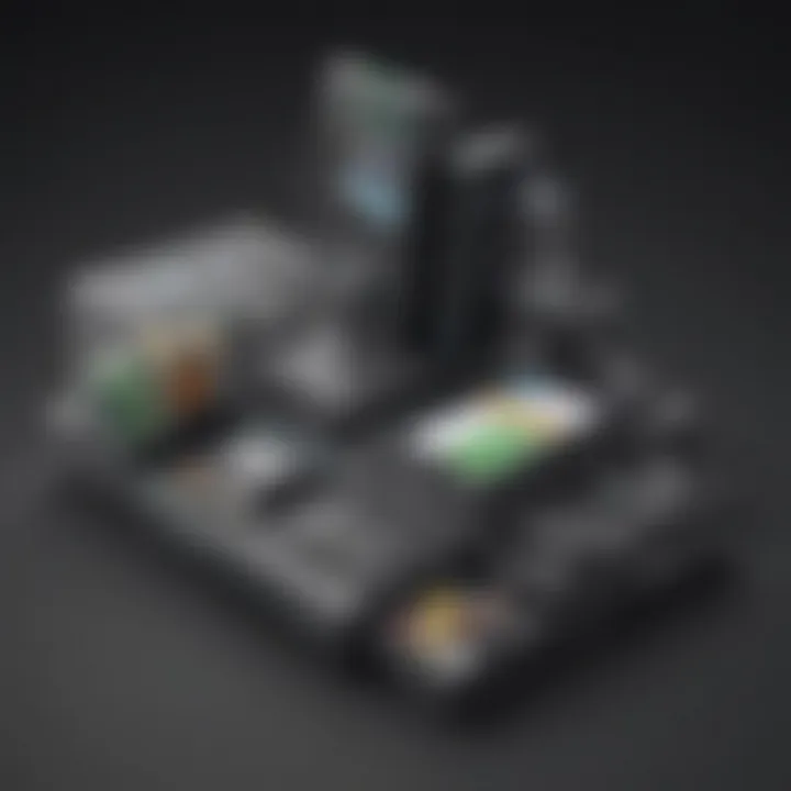 Illustration representing the integration capabilities of Vend POS with other software.