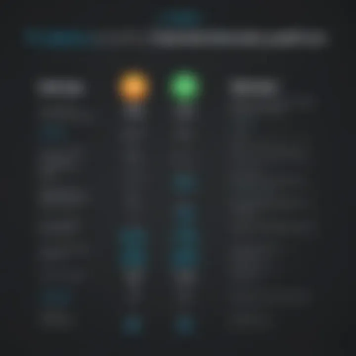 Comparison chart of Webex pricing structures